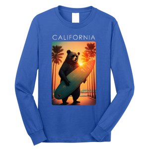 Cool Republic Bear Surfing Beach California Long Sleeve Shirt