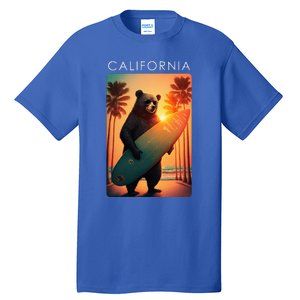 Cool Republic Bear Surfing Beach California Tall T-Shirt