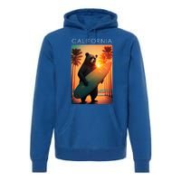 Cool Republic Bear Surfing Beach California Premium Hoodie