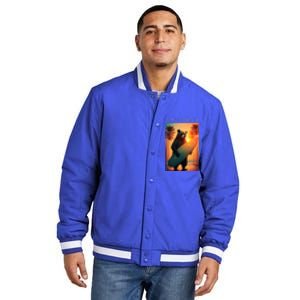 Cool Republic Bear Surfing Beach California Insulated Varsity Jacket