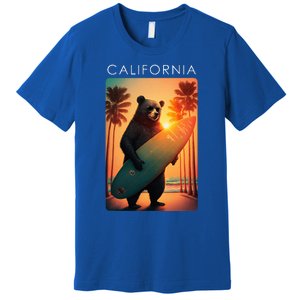 Cool Republic Bear Surfing Beach California Premium T-Shirt