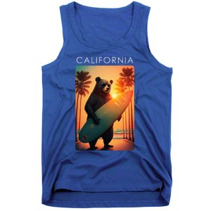 Cool Republic Bear Surfing Beach California Tank Top