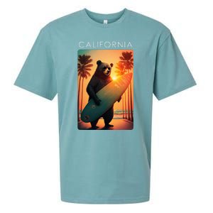 Cool Republic Bear Surfing Beach California Sueded Cloud Jersey T-Shirt