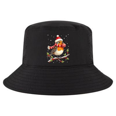 Cute Robin Bird Christmas Bird Watching Lover Xmas Watcher Cool Comfort Performance Bucket Hat