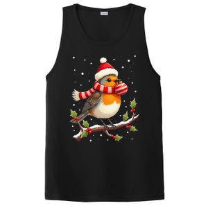 Cute Robin Bird Christmas Bird Watching Lover Xmas Watcher PosiCharge Competitor Tank