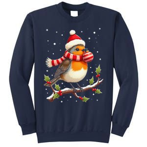 Cute Robin Bird Christmas Bird Watching Lover Xmas Watcher Sweatshirt