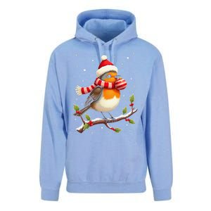 Cute Robin Bird Christmas Bird Watching Lover Xmas Watcher Unisex Surf Hoodie