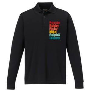 Cool Ronnie Bobby Ricky Mike Ralph And Johnny Performance Long Sleeve Polo