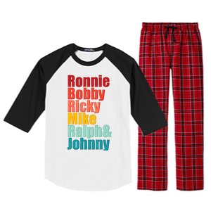 Cool Ronnie Bobby Ricky Mike Ralph And Johnny Raglan Sleeve Pajama Set