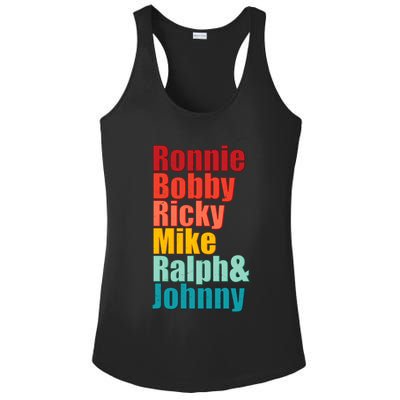 Cool Ronnie Bobby Ricky Mike Ralph And Johnny Ladies PosiCharge Competitor Racerback Tank