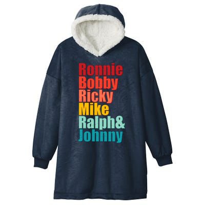 Cool Ronnie Bobby Ricky Mike Ralph And Johnny Hooded Wearable Blanket