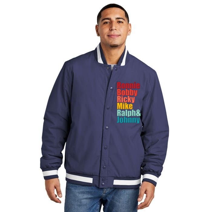 Cool Ronnie Bobby Ricky Mike Ralph And Johnny Insulated Varsity Jacket