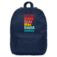 Cool Ronnie Bobby Ricky Mike Ralph And Johnny 16 in Basic Backpack