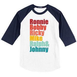 Cool Ronnie Bobby Ricky Mike Ralph And Johnny Baseball Sleeve Shirt