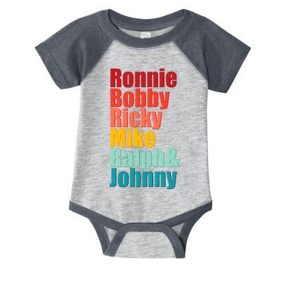 Cool Ronnie Bobby Ricky Mike Ralph And Johnny Infant Baby Jersey Bodysuit