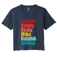 Cool Ronnie Bobby Ricky Mike Ralph And Johnny Women's Crop Top Tee