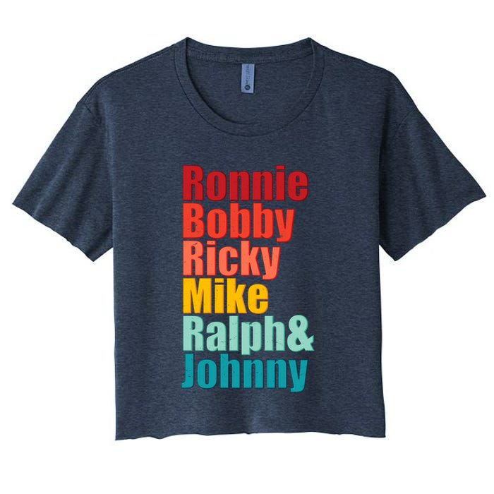 Cool Ronnie Bobby Ricky Mike Ralph And Johnny Women's Crop Top Tee