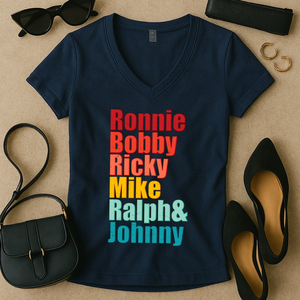 Cool Ronnie Bobby Ricky Mike Ralph And Johnny Women's V-Neck T-Shirt