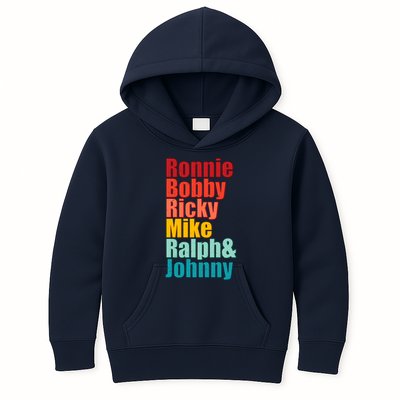 Cool Ronnie Bobby Ricky Mike Ralph And Johnny Kids Hoodie