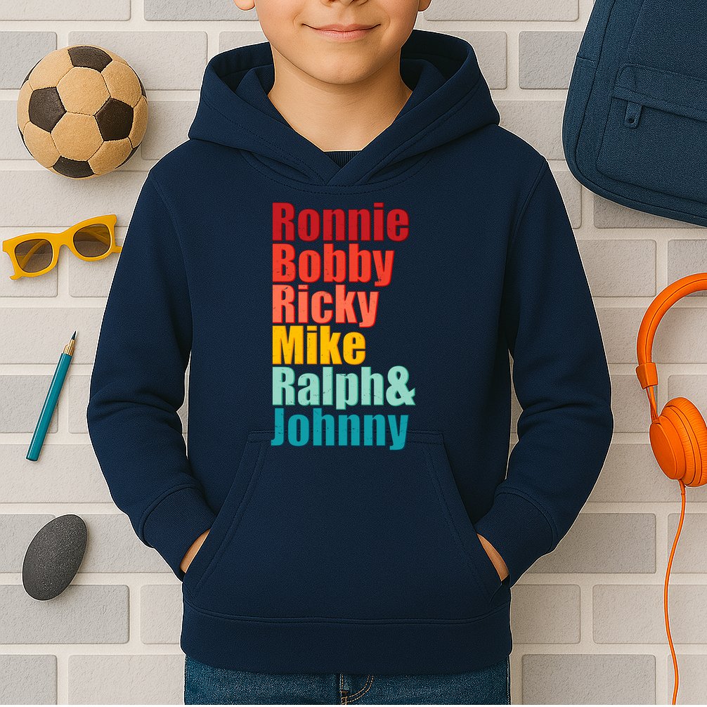 Cool Ronnie Bobby Ricky Mike Ralph And Johnny Kids Hoodie