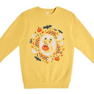 Cute Retro Black Cat Fall Halloween Gift Premium Crewneck Sweatshirt