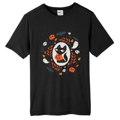 Cute Retro Black Cat Fall Halloween Gift Tall Fusion ChromaSoft Performance T-Shirt