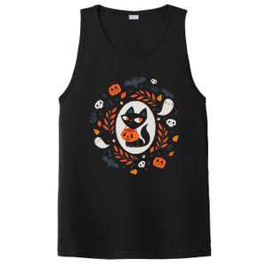 Cute Retro Black Cat Fall Halloween Gift PosiCharge Competitor Tank