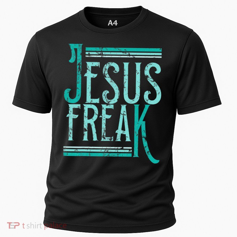 Christian Religious Bible Jesus Freak Distressed Performance Shirt