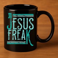 Christian Religious Bible Jesus Freak Distressed 11oz C Handle Ceramic Mug
