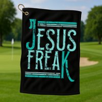 Christian Religious Bible Jesus Freak Distressed Golf Towel