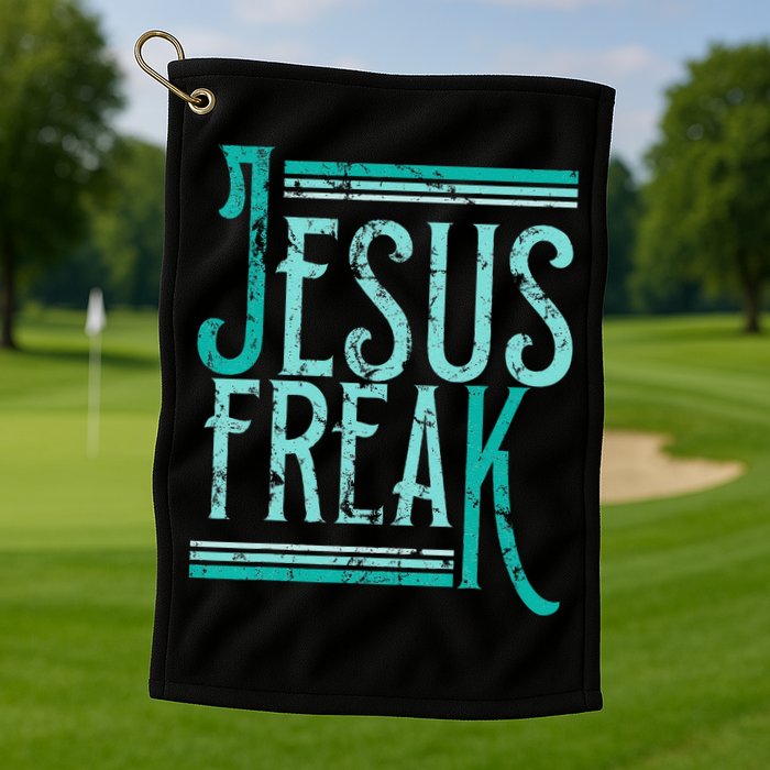 Christian Religious Bible Jesus Freak Distressed Golf Towel