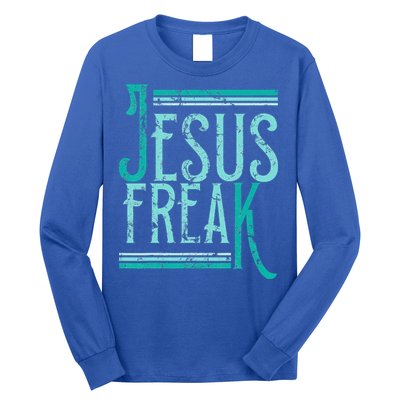 Christian Religious Bible Jesus Freak Distressed Long Sleeve Shirt