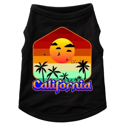 California Retro Beach Sunset Logo Doggie Tank