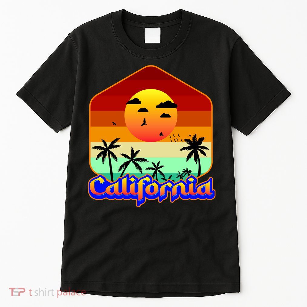 California Retro Beach Sunset Logo Tall T-Shirt