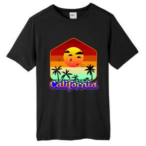 California Retro Beach Sunset Logo Tall Fusion ChromaSoft Performance T-Shirt