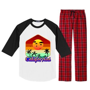 California Retro Beach Sunset Logo Raglan Sleeve Pajama Set