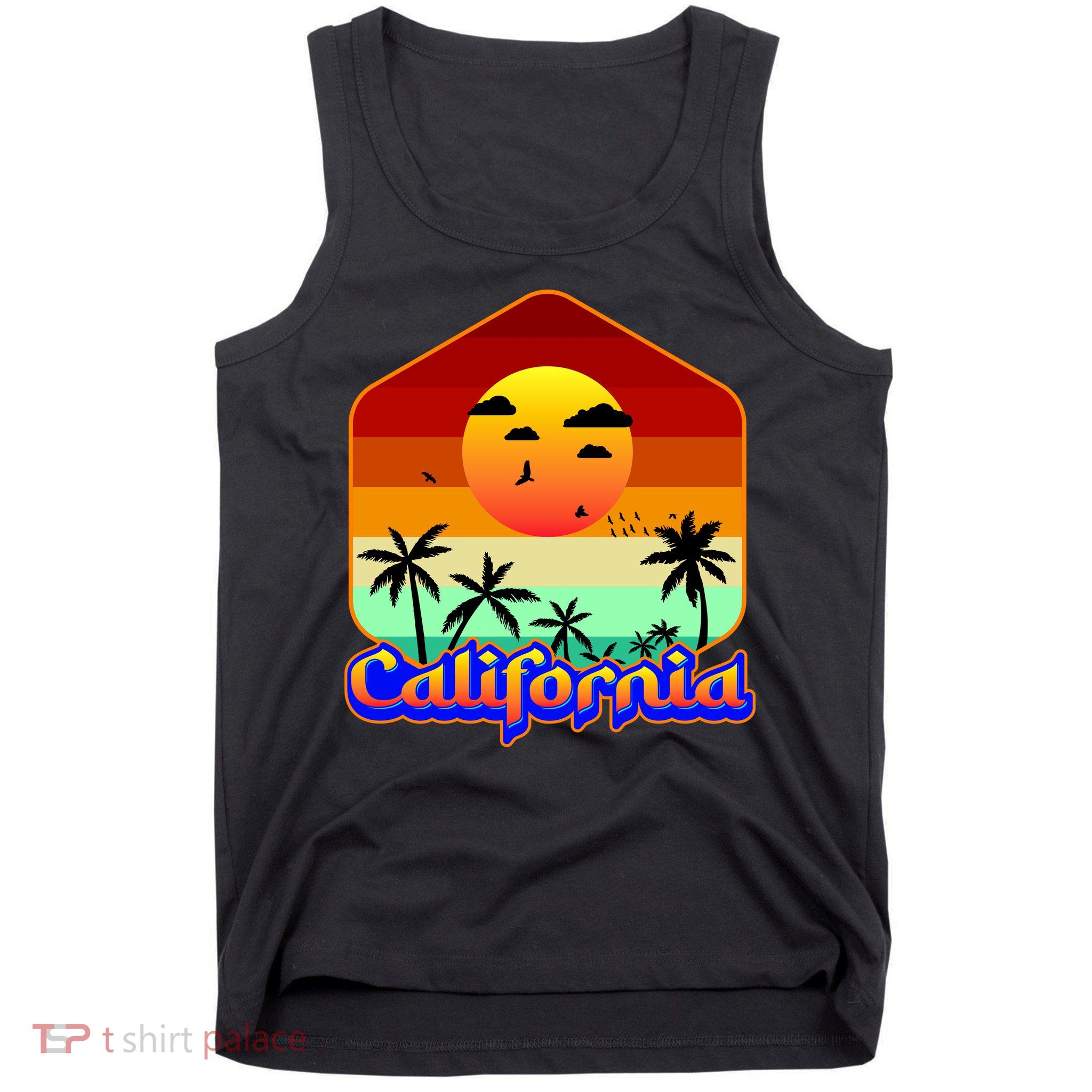 California Retro Beach Sunset Logo Tank Top