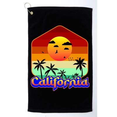 California Retro Beach Sunset Logo Golf Towel