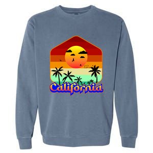 California Retro Beach Sunset Logo Garment-Dyed Sweatshirt