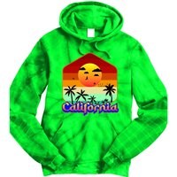 California Retro Beach Sunset Logo Tie Dye Hoodie