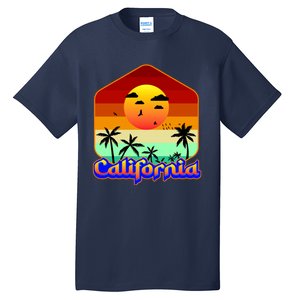 California Retro Beach Sunset Logo Tall T-Shirt