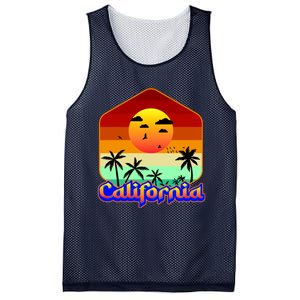 California Retro Beach Sunset Logo Mesh Reversible Basketball Jersey Tank