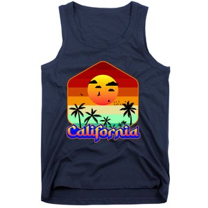 California Retro Beach Sunset Logo Tank Top