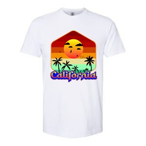 California Retro Beach Sunset Logo Softstyle CVC T-Shirt