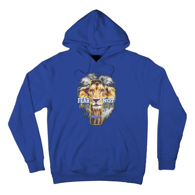 Christian Religious Bible Verse Sayings Lion Fear Scripture Hoodie