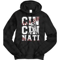 Cincinnati Retro Baseball Lover Met At Game Day Tie Dye Hoodie