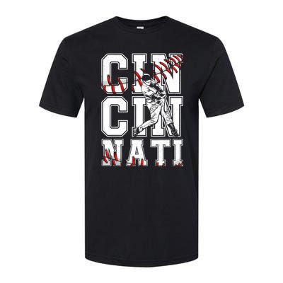 Cincinnati Retro Baseball Lover Met At Game Day Softstyle® CVC T-Shirt