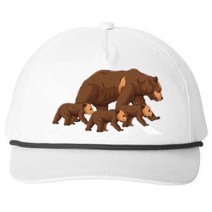 Crossing Road Bear Wildlife Wild Camping Campers Bear Snapback Five-Panel Rope Hat