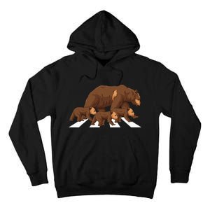 Crossing Road Bear Wildlife Wild Camping Campers Bear Tall Hoodie