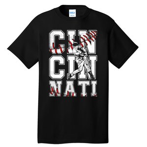 Cincinnati Retro Baseball Lover Met At Game Day Tall T-Shirt